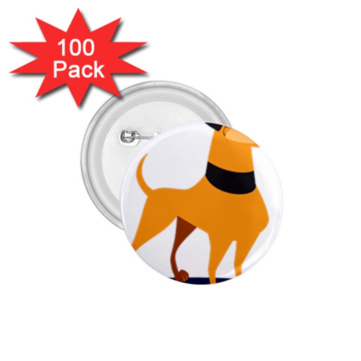 Stub Illustration Cute Animal Dog 1.75  Buttons (100 pack) 