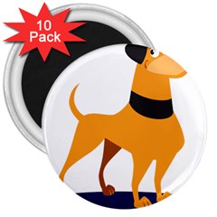 Stub Illustration Cute Animal Dog 3  Magnets (10 Pack)  by Nexatart