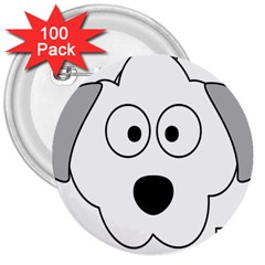 Animal Cartoon Colour Dog 3  Buttons (100 Pack)  by Nexatart