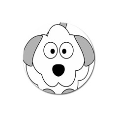 Animal Cartoon Colour Dog Magnet 3  (round) by Nexatart