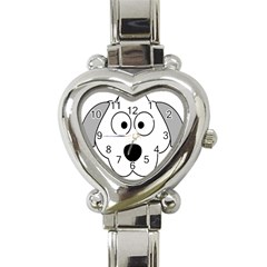 Animal Cartoon Colour Dog Heart Italian Charm Watch by Nexatart