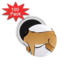 Dog Brown Pet Animal Tail Eskimo 1 75  Magnets (100 Pack)  by Nexatart