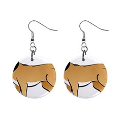 Dog Brown Pet Animal Tail Eskimo Mini Button Earrings by Nexatart