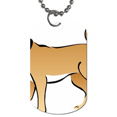 Dog Brown Pet Animal Tail Eskimo Dog Tag (two Sides) by Nexatart