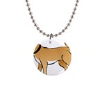 Dog Brown Pet Animal Tail Eskimo Button Necklaces Front