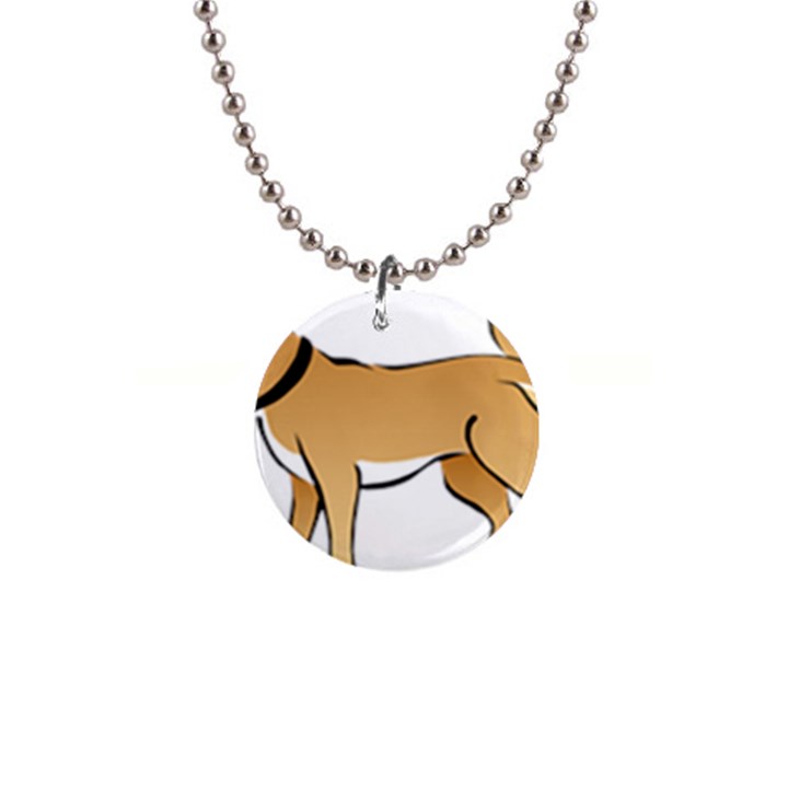 Dog Brown Pet Animal Tail Eskimo Button Necklaces