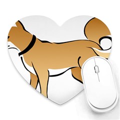 Dog Brown Pet Animal Tail Eskimo Heart Mousepads by Nexatart