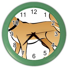 Dog Brown Pet Animal Tail Eskimo Color Wall Clocks by Nexatart