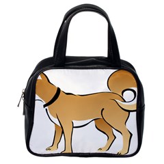 Dog Brown Pet Animal Tail Eskimo Classic Handbags (one Side) by Nexatart