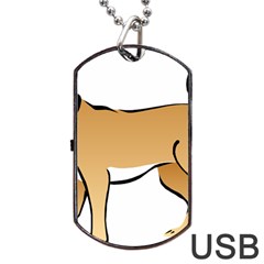 Dog Brown Pet Animal Tail Eskimo Dog Tag Usb Flash (two Sides) by Nexatart