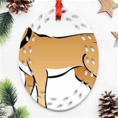 Dog Brown Pet Animal Tail Eskimo Ornament (oval Filigree) by Nexatart