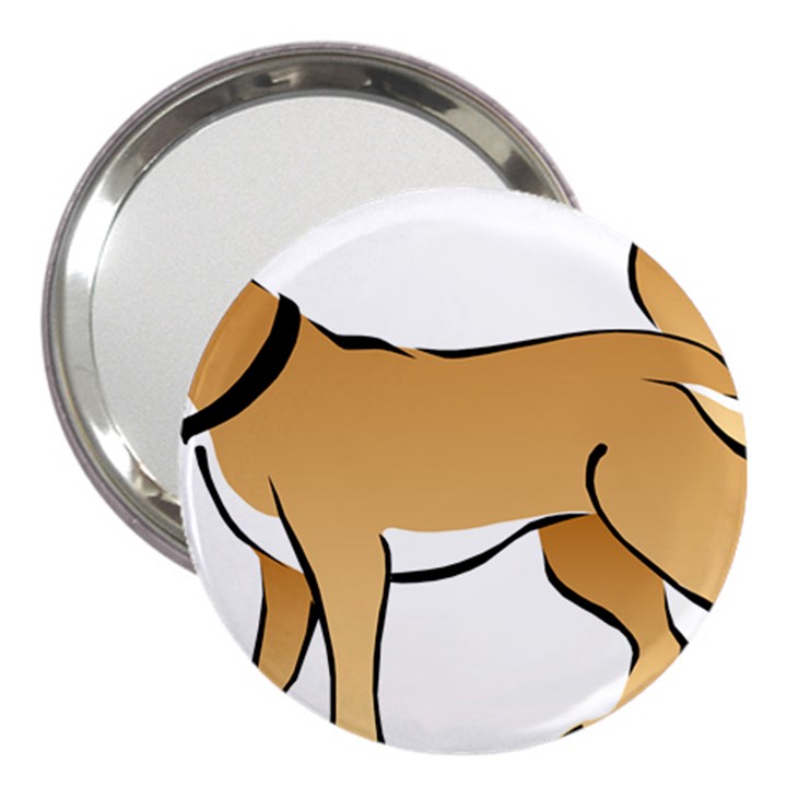 Dog Brown Pet Animal Tail Eskimo 3  Handbag Mirrors