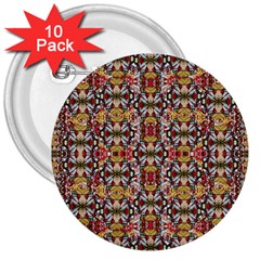 Rose Buds And Floral Decorative 3  Buttons (10 Pack)  by pepitasart