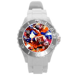 Smashed Butterfly 1 Round Plastic Sport Watch (l) by bestdesignintheworld