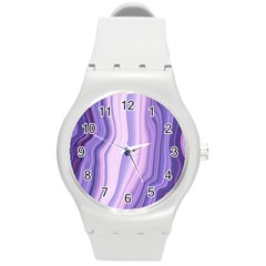 Marbled Ultra Violet Round Plastic Sport Watch (m) by NouveauDesign