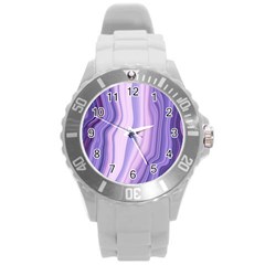 Marbled Ultra Violet Round Plastic Sport Watch (l) by NouveauDesign