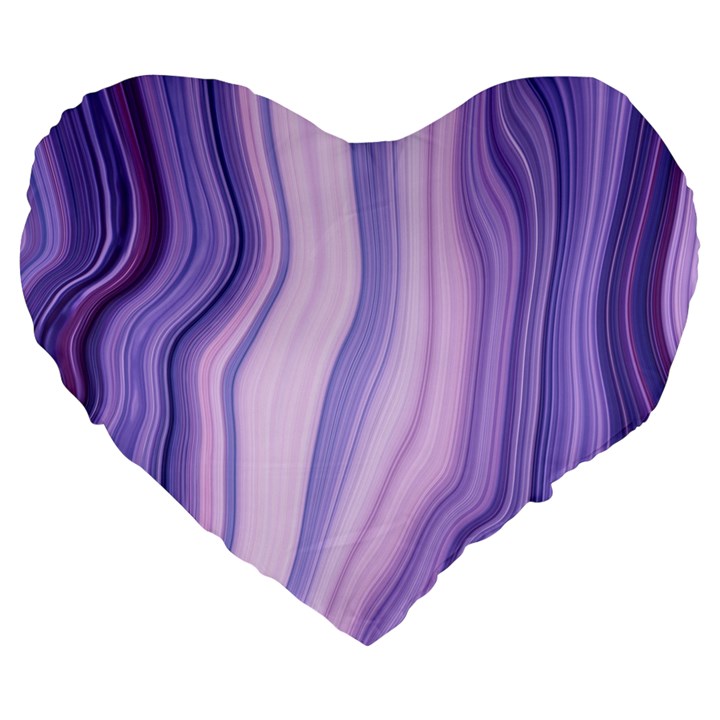 marbled ultra violet Large 19  Premium Flano Heart Shape Cushions