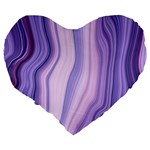 marbled ultra violet Large 19  Premium Flano Heart Shape Cushions Back