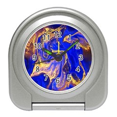 Blue Gold Marbled Travel Alarm Clocks by NouveauDesign