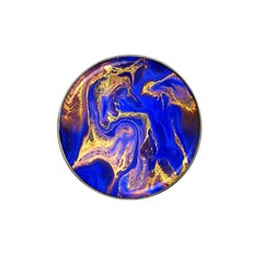 Blue Gold Marbled Hat Clip Ball Marker by NouveauDesign