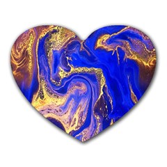 Blue Gold Marbled Heart Mousepads by NouveauDesign