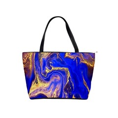 blue gold marbled Shoulder Handbags