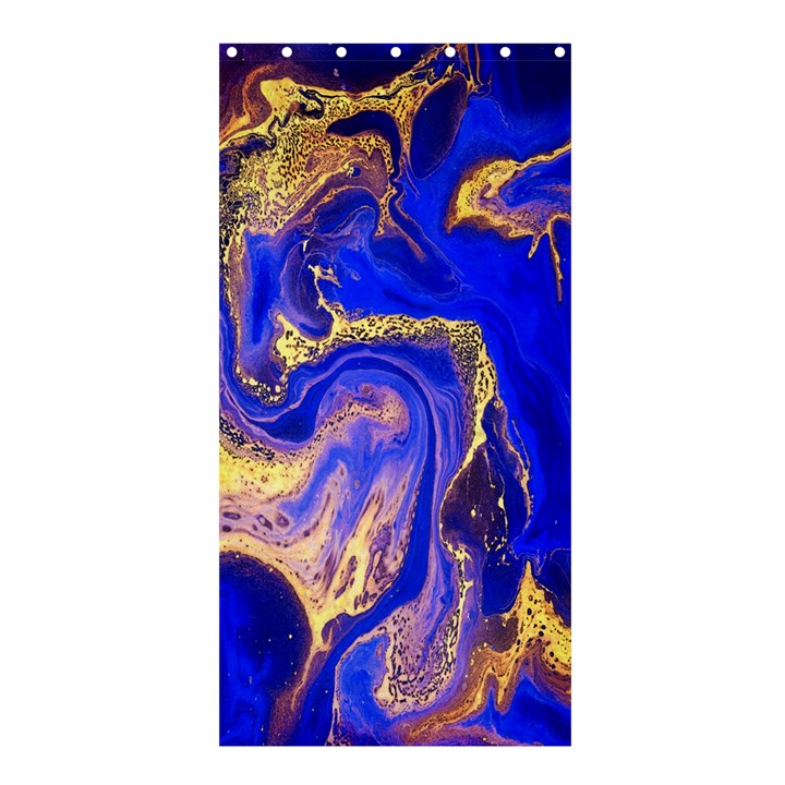 blue gold marbled Shower Curtain 36  x 72  (Stall) 