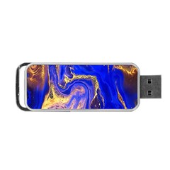 Blue Gold Marbled Portable Usb Flash (two Sides) by NouveauDesign