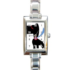 Dog Scottish Terrier Scottie Rectangle Italian Charm Watch by Nexatart