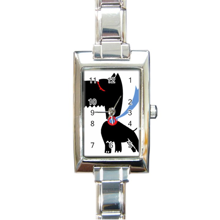 Dog Scottish Terrier Scottie Rectangle Italian Charm Watch