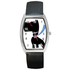 Dog Scottish Terrier Scottie Barrel Style Metal Watch