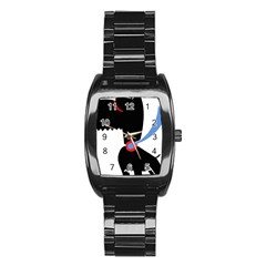 Dog Scottish Terrier Scottie Stainless Steel Barrel Watch by Nexatart