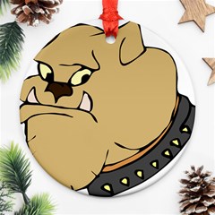 Bulldog Dog Head Canine Pet Ornament (round) by Nexatart