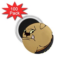 Bulldog Dog Head Canine Pet 1 75  Magnets (100 Pack)  by Nexatart