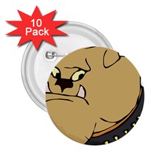 Bulldog Dog Head Canine Pet 2 25  Buttons (10 Pack)  by Nexatart