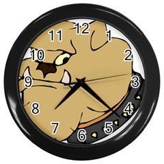 Bulldog Dog Head Canine Pet Wall Clocks (black) by Nexatart