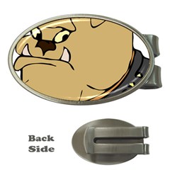 Bulldog Dog Head Canine Pet Money Clips (oval)  by Nexatart