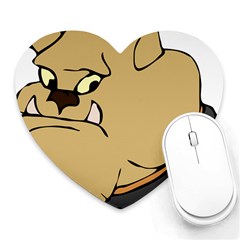 Bulldog Dog Head Canine Pet Heart Mousepads by Nexatart