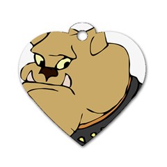 Bulldog Dog Head Canine Pet Dog Tag Heart (one Side) by Nexatart