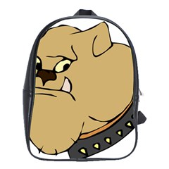 Bulldog Dog Head Canine Pet School Bag (large) by Nexatart