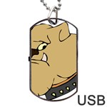 Bulldog Dog Head Canine Pet Dog Tag USB Flash (Two Sides) Front