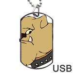 Bulldog Dog Head Canine Pet Dog Tag USB Flash (Two Sides) Back