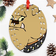 Bulldog Dog Head Canine Pet Oval Filigree Ornament (two Sides) by Nexatart