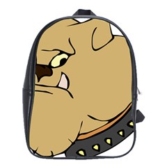 Bulldog Dog Head Canine Pet School Bag (xl) by Nexatart