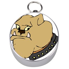 Bulldog Dog Head Canine Pet Silver Compasses by Nexatart