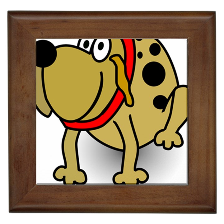 Dog Brown Spots Black Cartoon Framed Tiles