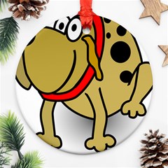 Dog Brown Spots Black Cartoon Ornament (round) by Nexatart