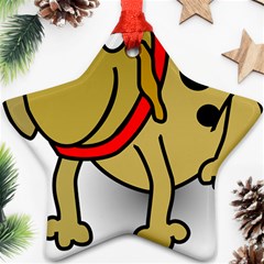 Dog Brown Spots Black Cartoon Ornament (star) by Nexatart