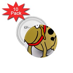 Dog Brown Spots Black Cartoon 1 75  Buttons (10 Pack) by Nexatart