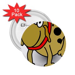 Dog Brown Spots Black Cartoon 2 25  Buttons (10 Pack)  by Nexatart